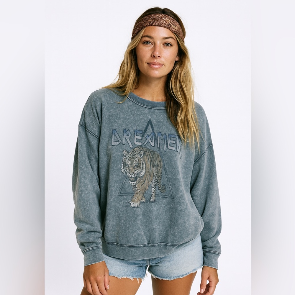 Altard State Oversized Stone washed Dreamer Tiger Sweat Shirt